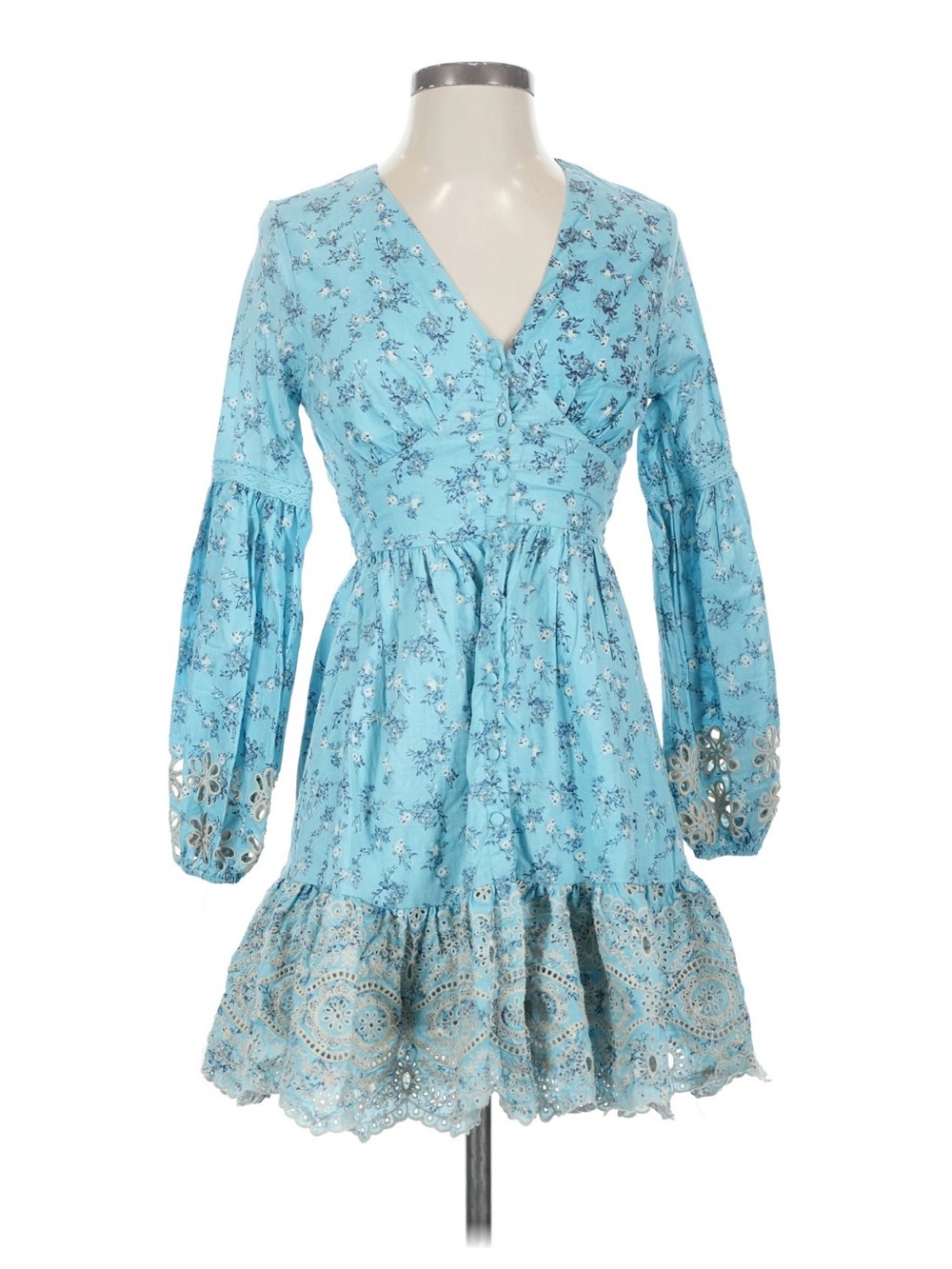 A Collective Story Womens Floral Embroidered Eyelet. Cotton Dress
Lined Sz M